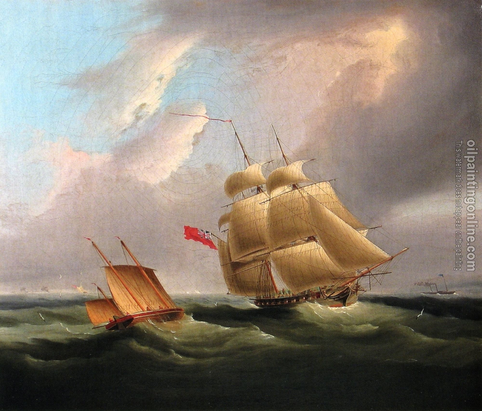 James E Buttersworth - A Sloop of War